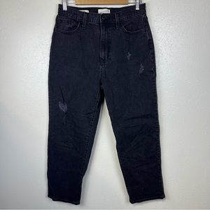 Universal Thread Black Vintage Straight Distressed Denim High Rise 8/29R